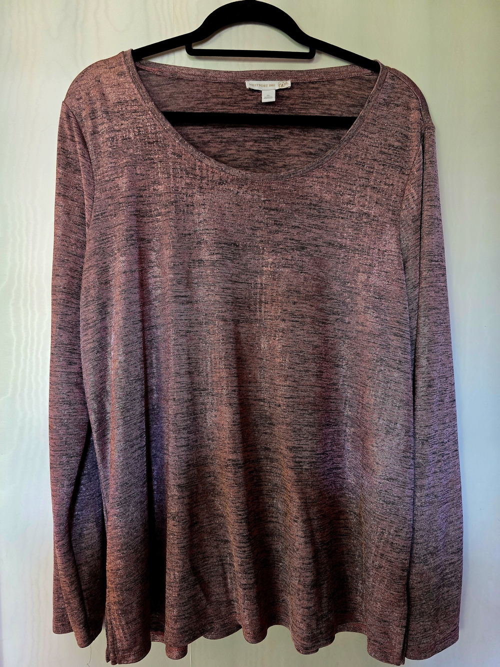 Lightweight Heathered Pink Long-Sleeve Women's Sweater